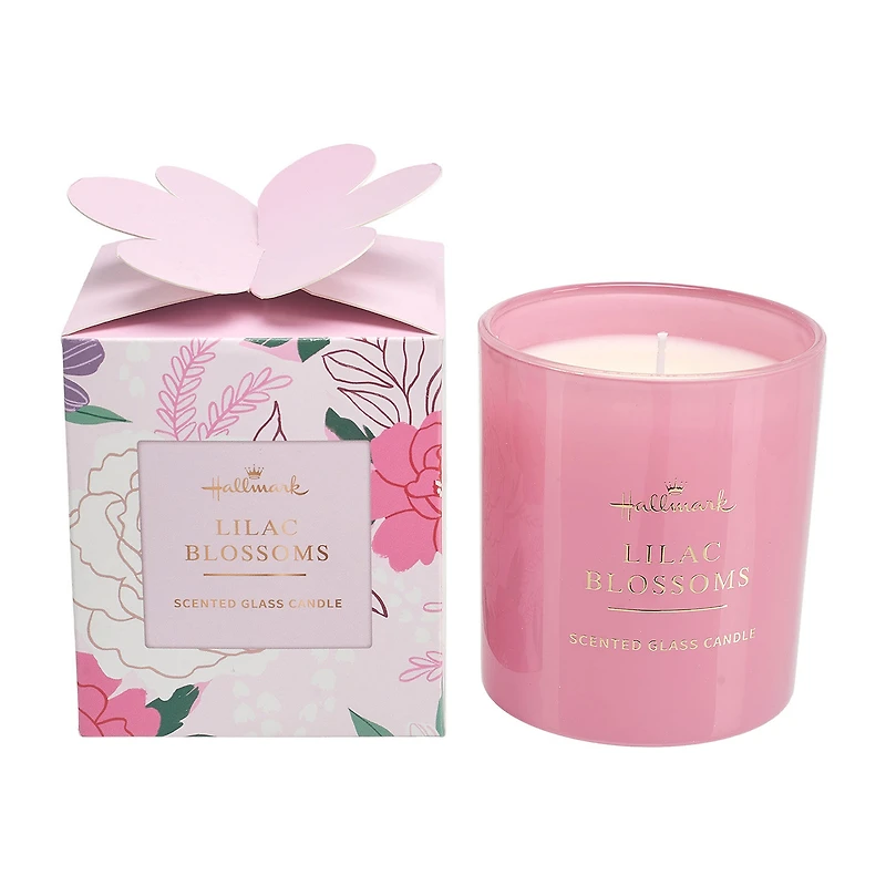 Lilac Blossoms Scented Pink Glass Candle, 8 oz. for only USD 19.99 | Hallmark