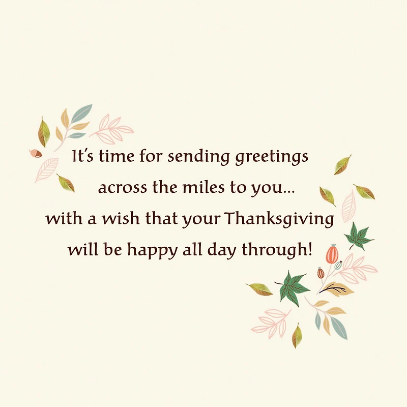 Happy All Day Through Across the Miles Thanksgiving Card for only USD 2.00 | Hallmark