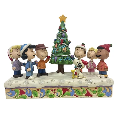 Jim Shore Peanuts Gang With Light-Up Musical Christmas Tree Figurine, 8" for only USD 139.99 | Hallmark