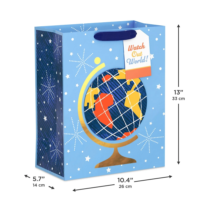13" Watch Out World Globe Large Graduation Gift Bag for only USD 5.49 | Hallmark