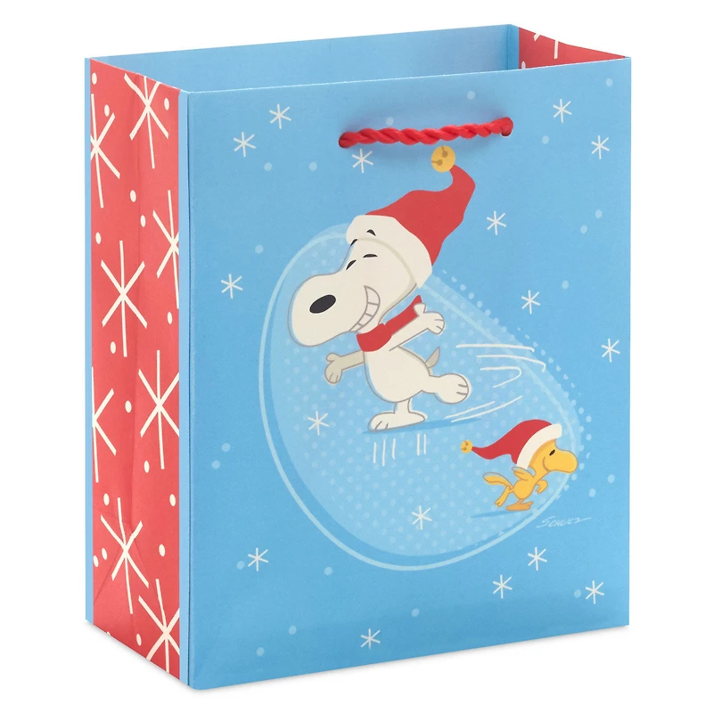 6.5" Peanuts® Snoopy and Woodstock Ice-Skating Small Christmas Gift Bag for only USD 2.49 | Hallmark
