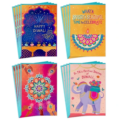 A Bright and Beautiful Time Assorted Diwali Cards, Pack of 16 for only USD 10.99 | Hallmark