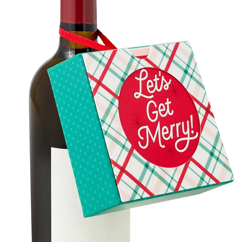4.5" Let's Get Merry! Plaid Christmas Gift Card Holder Box for only USD 5.99 | Hallmark