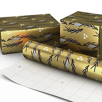 Illustrated Garlands on Gold Metallic Christmas Wrapping Paper Roll, 22.5 sq. ft. for only USD 4.99 | Hallmark