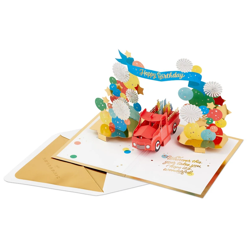Celebrating You Red Truck and Banner 3D Pop-Up Birthday Card for only USD 12.99 | Hallmark