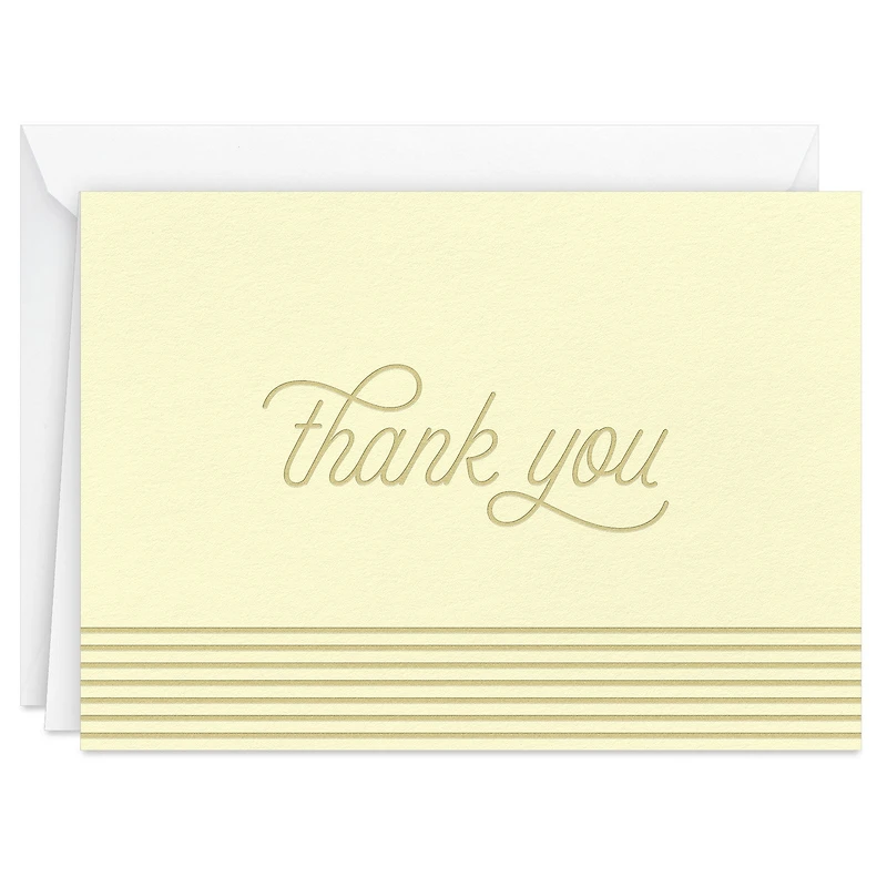 Gold Stripes on Ivory Blank Thank You Notes, Pack of 10 for only USD 10.49 | Hallmark