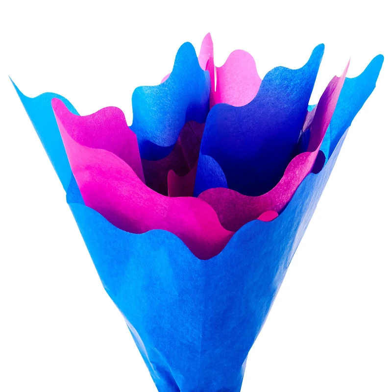 Fuchsia and Bright Blue Wavy-Edged 2-Pack Tissue Paper, 4 sheets total for only USD 2.79 | Hallmark