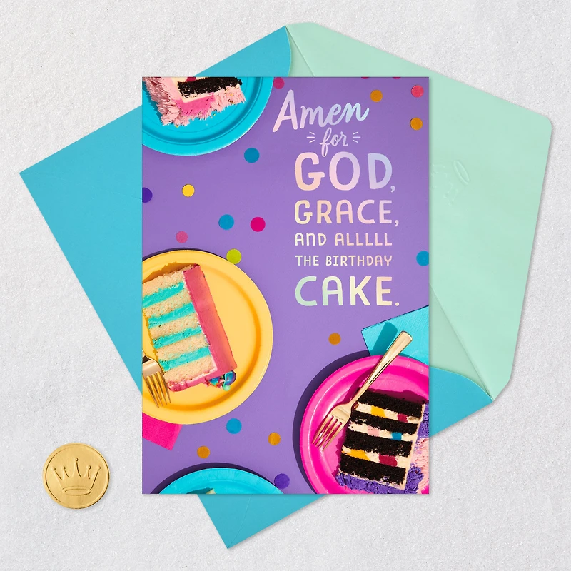 God, Grace and Alllll the Cake Religious Birthday Card for only USD 2.59 | Hallmark