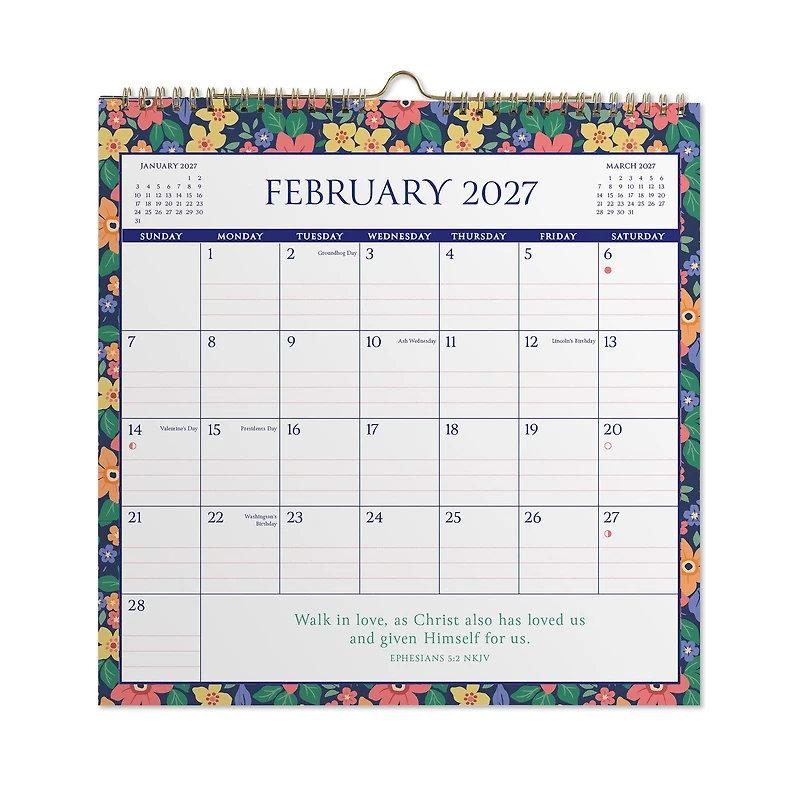 Bright Floral 2027 Inspirational 12-Month Mini Wall Calendar, 7x7 for only USD 8.99 | Hallmark