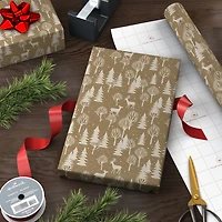 Deer and Tree Silhouettes on Brown Jumbo Christmas Wrapping Paper Roll, 90 sq. ft. for only USD 9.99 | Hallmark