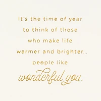 You Make Life Warmer and Brighter Christmas Card for only USD 6.99 | Hallmark