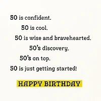 Just Getting Started 50th Birthday Card for only USD 4.59 | Hallmark