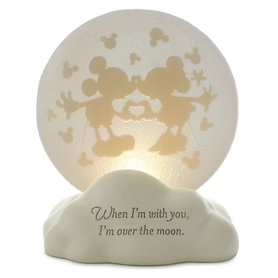 Disney Mickey Mouse and Minnie Mouse Moon Figurine With Light for only USD 44.99 | Hallmark