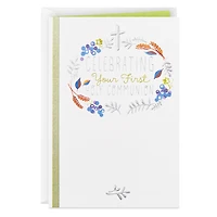 Wreath and Cross Religious First Communion Card for only USD 4.59 | Hallmark