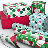 Bright and Graphic 3-Pack Reversible Christmas Wrapping Paper, 120 sq. ft. for only USD 16.99 | Hallmark