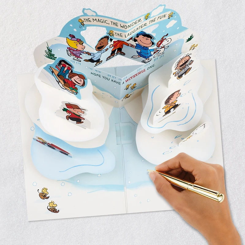 The Peanuts® Gang Jolly Ice Skating Musical 3D Pop-Up Christmas Card for only USD 9.59 | Hallmark