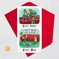 Elves Now and Then Funny Money Holder Christmas Card for only USD 2.99 | Hallmark