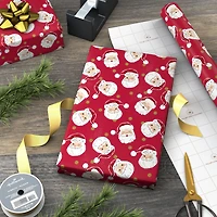 Classic Santa Faces on Red Jumbo Christmas Wrapping Paper Roll, 90 sq. ft. for only USD 9.99 | Hallmark