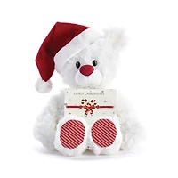 Demdaco Santa Hat White Plush Bear With Red Bow Bracelet, 8" for only USD 18.99 | Hallmark