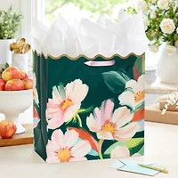 15" Lacey Chabert Collection Painted Flowers on Green Extra-Deep Gift Bag for only USD 7.29 | Hallmark