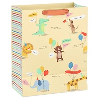 13" Animals in Party Hats With Balloons on Yellow Large Gift Bag for only USD 4.99 | Hallmark