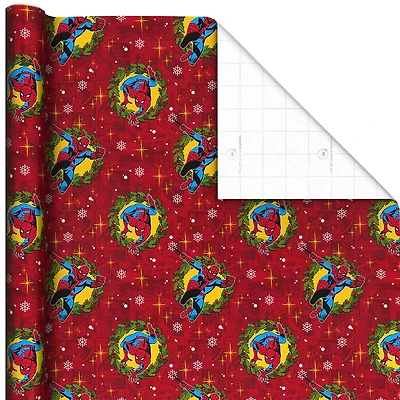 Marvel Spider-Man in Wreath on Red Jumbo Christmas Wrapping Paper Roll, 70 sq. ft. for only USD 9.99 | Hallmark
