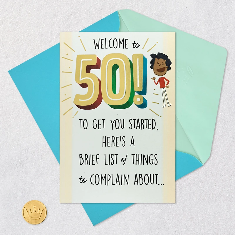 List of Things to Complain About Funny Pop-Up 50th Birthday Card for only USD 5.59 | Hallmark