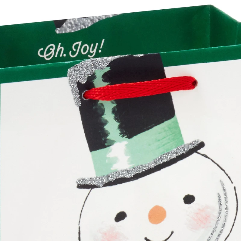 6.5" Smiling Snowman on White Small Holiday Gift Bag for only USD 2.49 | Hallmark