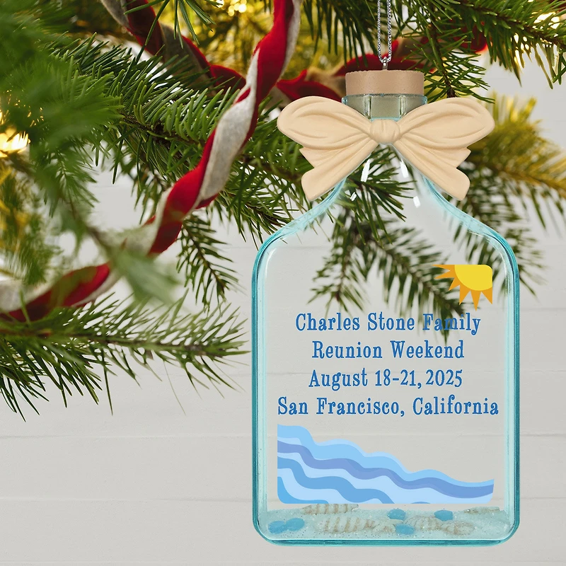 A Day at the Beach Sun & Waves Personalized Ornament