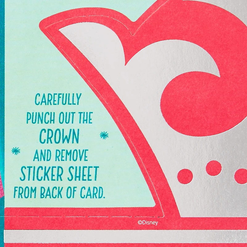 Disney Princess Christmas Card for Granddaughter With Crown and Stickers for only USD 6.59 | Hallmark