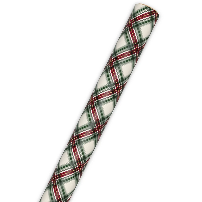 Festive Red and Green Plaid Christmas Wrapping Paper Roll, 35 sq. ft. for only USD 4.99 | Hallmark