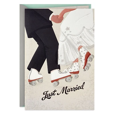 Just Married Roller Skating Bride and Groom Wedding Card for only USD 4.59 | Hallmark