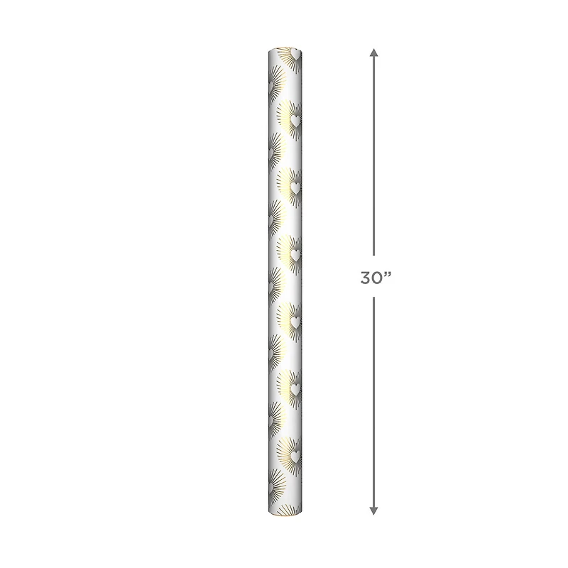Gold Hearts on White Wrapping Paper, 15 sq. ft. for only USD 6.99 | Hallmark