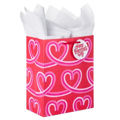 9.6" Looped Hearts Medium Valentine's Day Gift Bag With Tissue Paper for only USD 5.99 | Hallmark