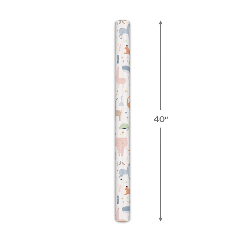 Cute Animal Collage on White Tall Wrapping Paper Roll, 35 sq. ft. for only USD 5.99 | Hallmark