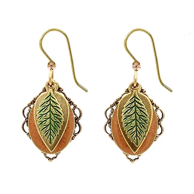 Silver Forest Layered Leaf Gold Metal Drop Earrings for only USD 20.00 | Hallmark