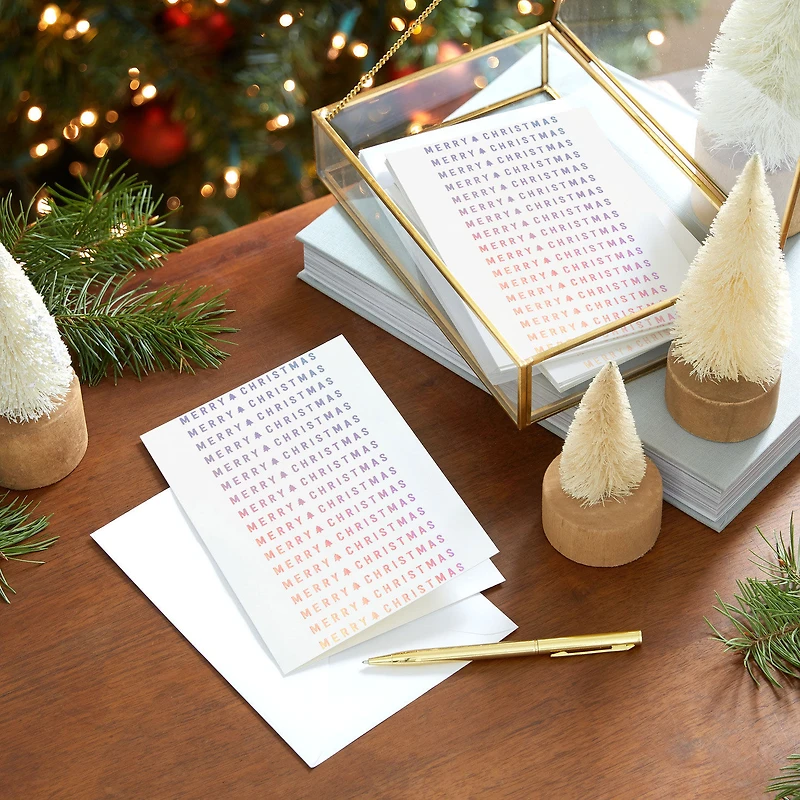 Silver Merry Christmas on White Boxed Christmas Cards, Pack of 16 for only USD 12.49 | Hallmark
