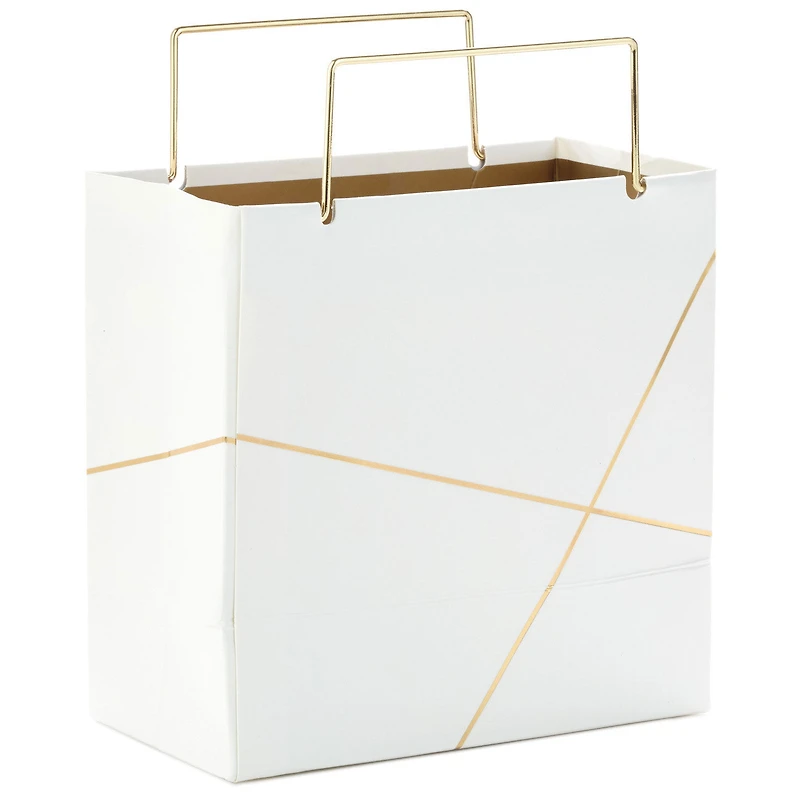 White With Gold Small Square Gift Bag, 5.5" for only USD 4.99 | Hallmark