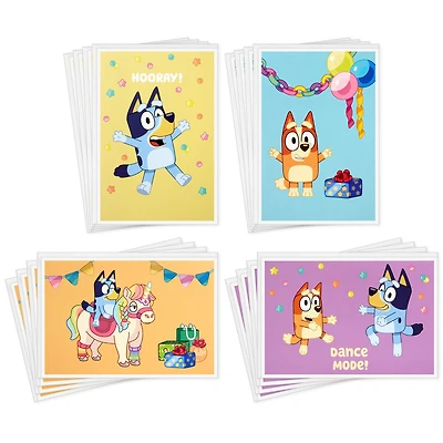 Bluey and Bingo Party Fun Assorted Birthday Cards for Kids, Pack of 16 for only USD 10.99 | Hallmark