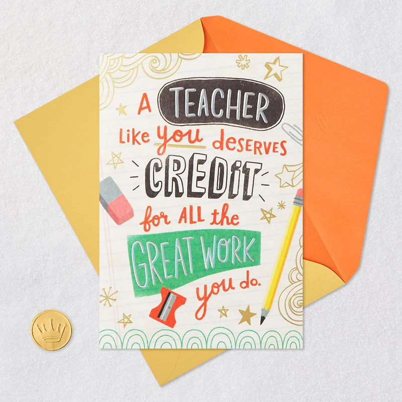 You Deserve Extra Credit Thank-You Card for Teacher for only USD 4.59 | Hallmark