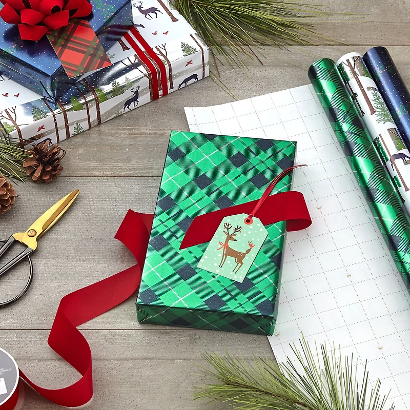 Rustic Winter 3-Pack Foil Christmas Wrapping Paper Assortment, 60 sq. ft. for only USD 16.99 | Hallmark