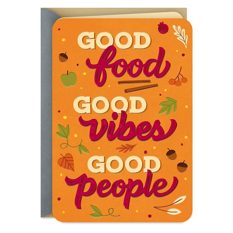 Good Food, Vibes and People Thanksgiving Card for only USD 3.59 | Hallmark