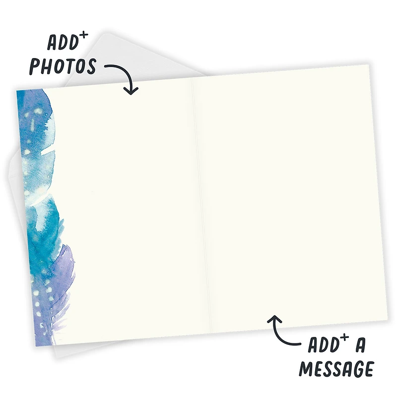 Personalized Watercolor Feathers Card for only USD 4.99 | Hallmark