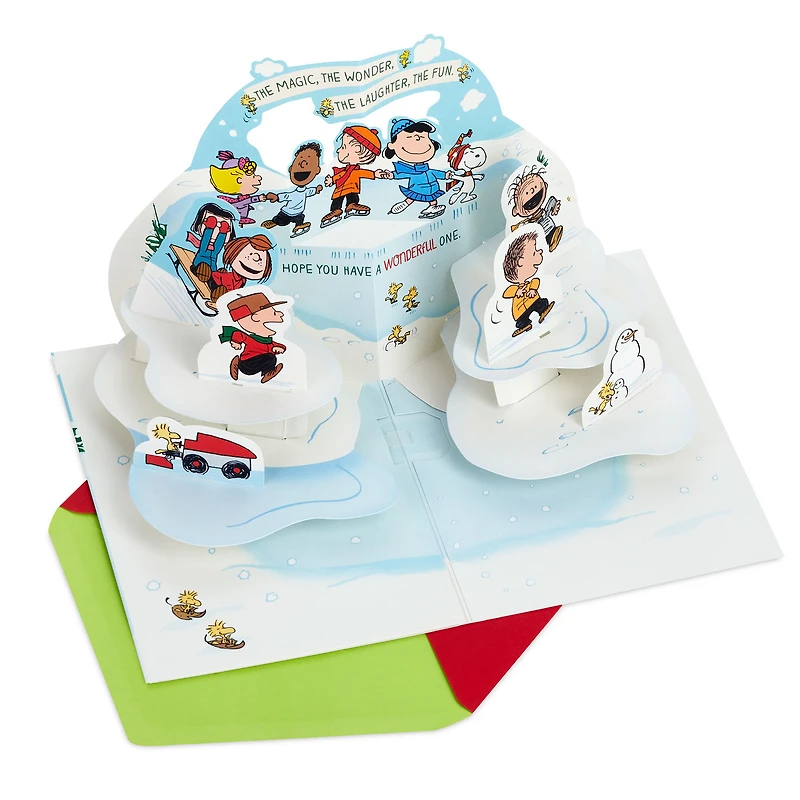 The Peanuts® Gang Jolly Ice Skating Musical 3D Pop-Up Christmas Card for only USD 9.59 | Hallmark