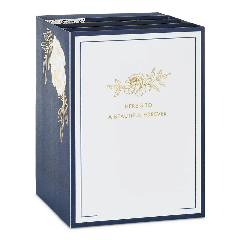 Navy and Gold Floral 3D Pop-Up Wedding Card for only USD 8.99 | Hallmark