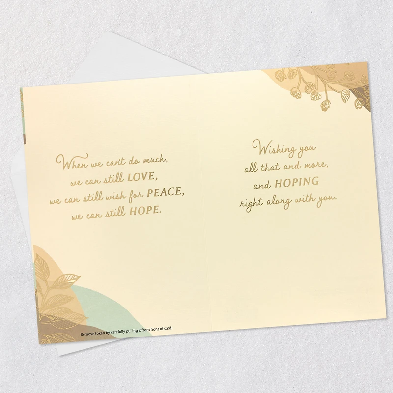 Love, Peace and Hope Encouragement Card With Wooden Token for only USD 8.99 | Hallmark