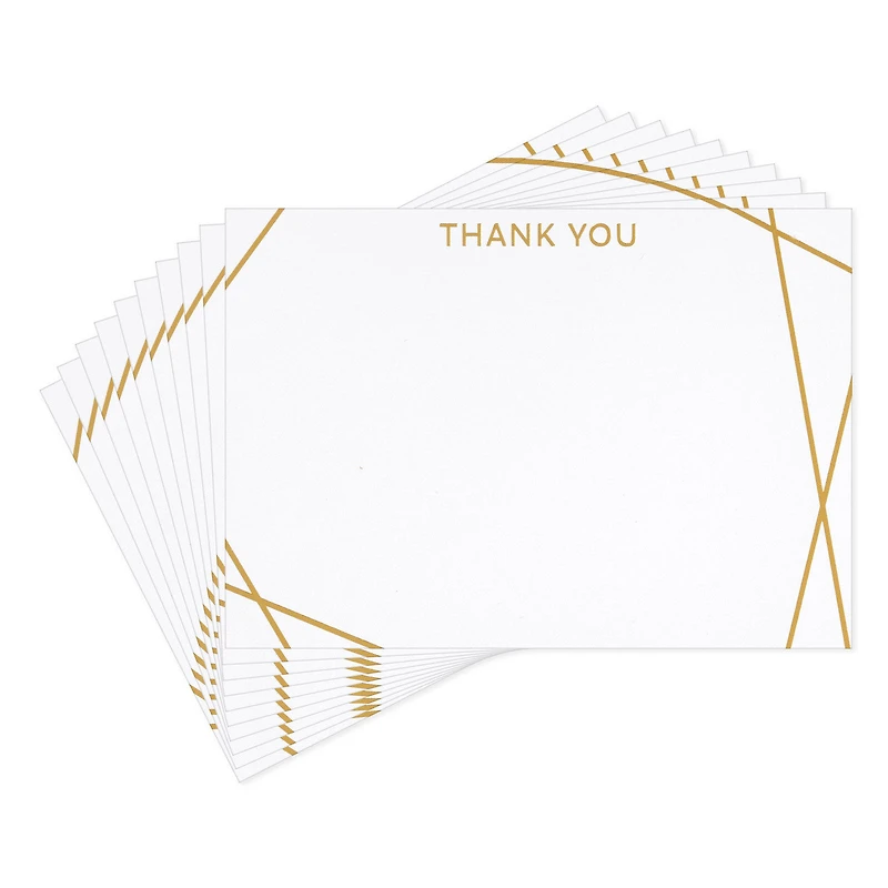 Contemporary Gold Lines Flat Blank Thank You Notes, Pack of 10 for only USD 5.00 | Hallmark
