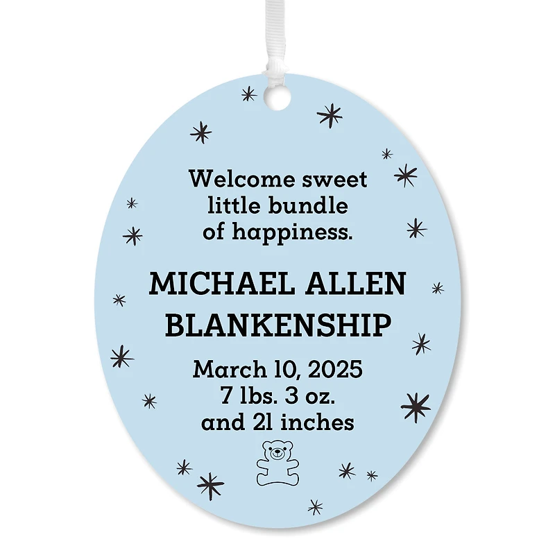 Vertical Oval Metal Personalized Ornament, Custom Text for only USD 17.99 | Hallmark