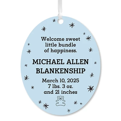 Vertical Oval Metal Personalized Ornament, Custom Text for only USD 17.99 | Hallmark