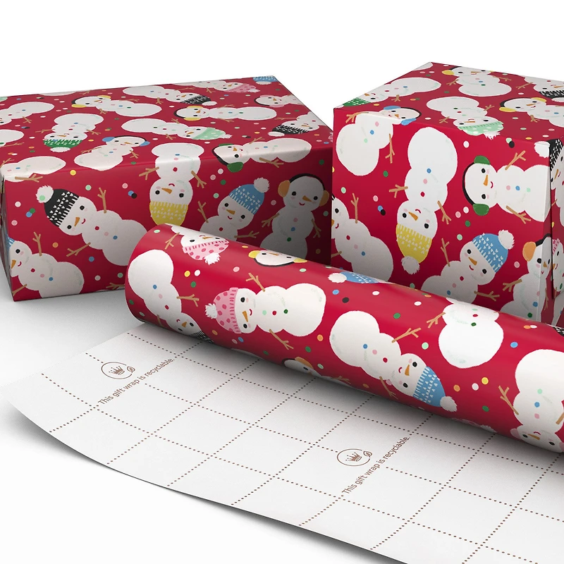 Snow Kiddos on Red Jumbo Holiday Wrapping Paper Roll, 90 sq. ft. for only USD 9.99 | Hallmark